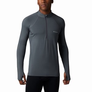 Columbia Midweight Stretch Långärmad Baselayer Half Zip Skjorta Herr MörkGrå (BUJXG9267)